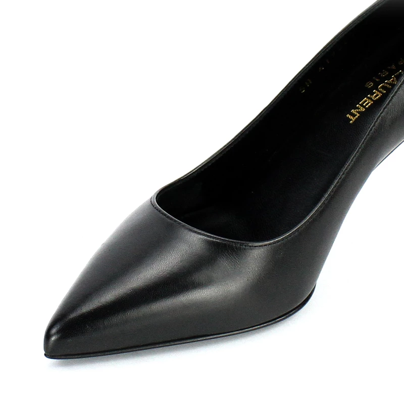 کفش زنانه پاشنه بلند چرم جلو و پشت بسته Yves Saint Laurent 