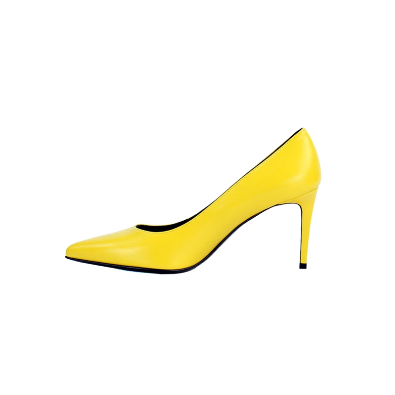 کفش زنانه پاشنه بلند چرم جلو و پشت بسته Yves Saint Laurent 