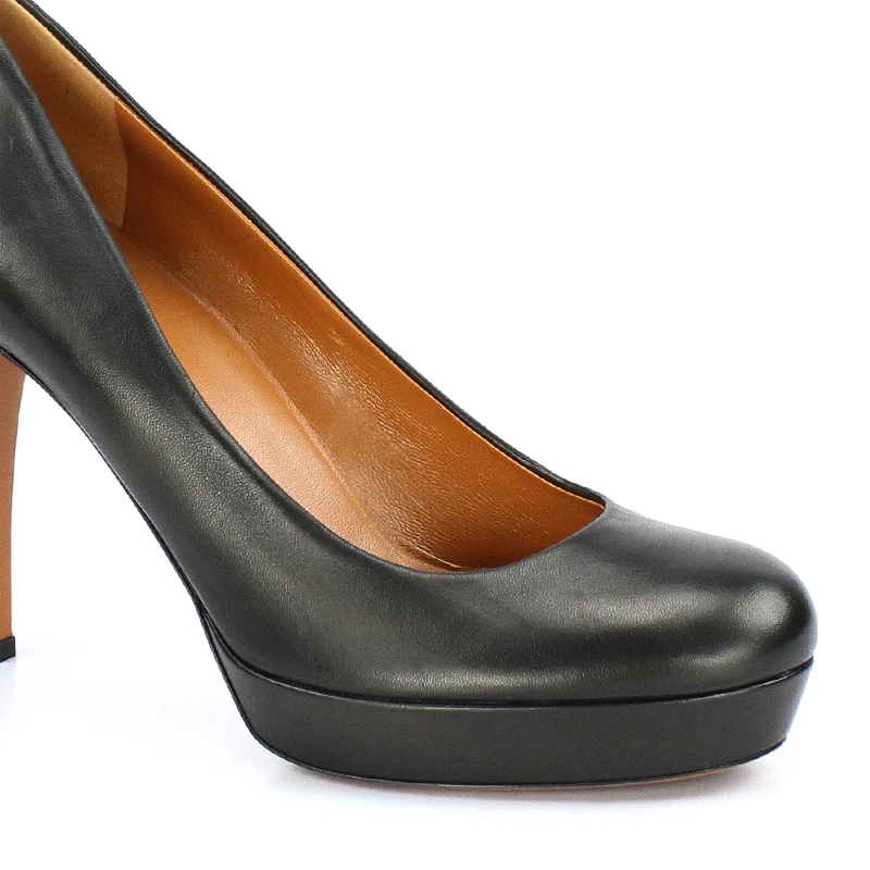 کفش زنانه پاشنه بلند چرم جلو و پشت بسته Gucci 